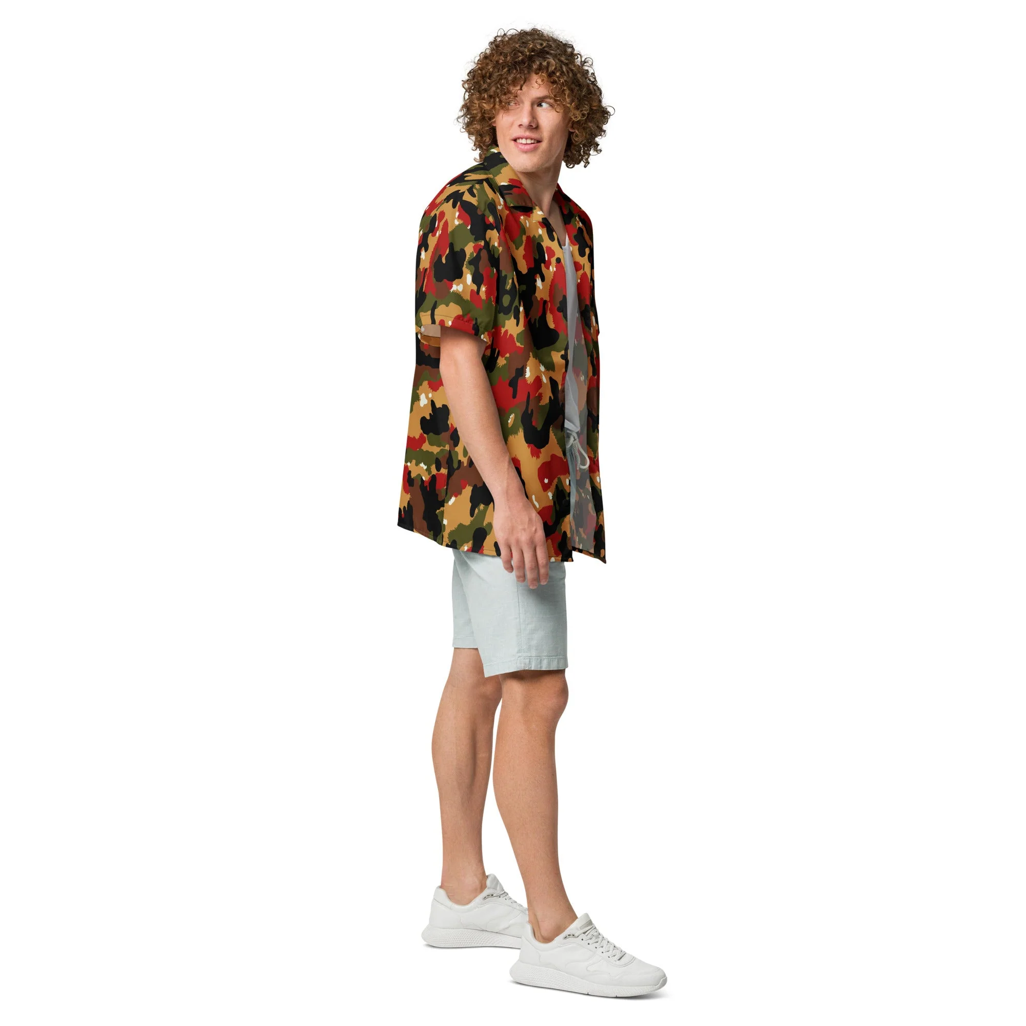 Swiss TAZ 83 Alpenflage CAMO Unisex Short-Sleeve Button Shirt - Image 6