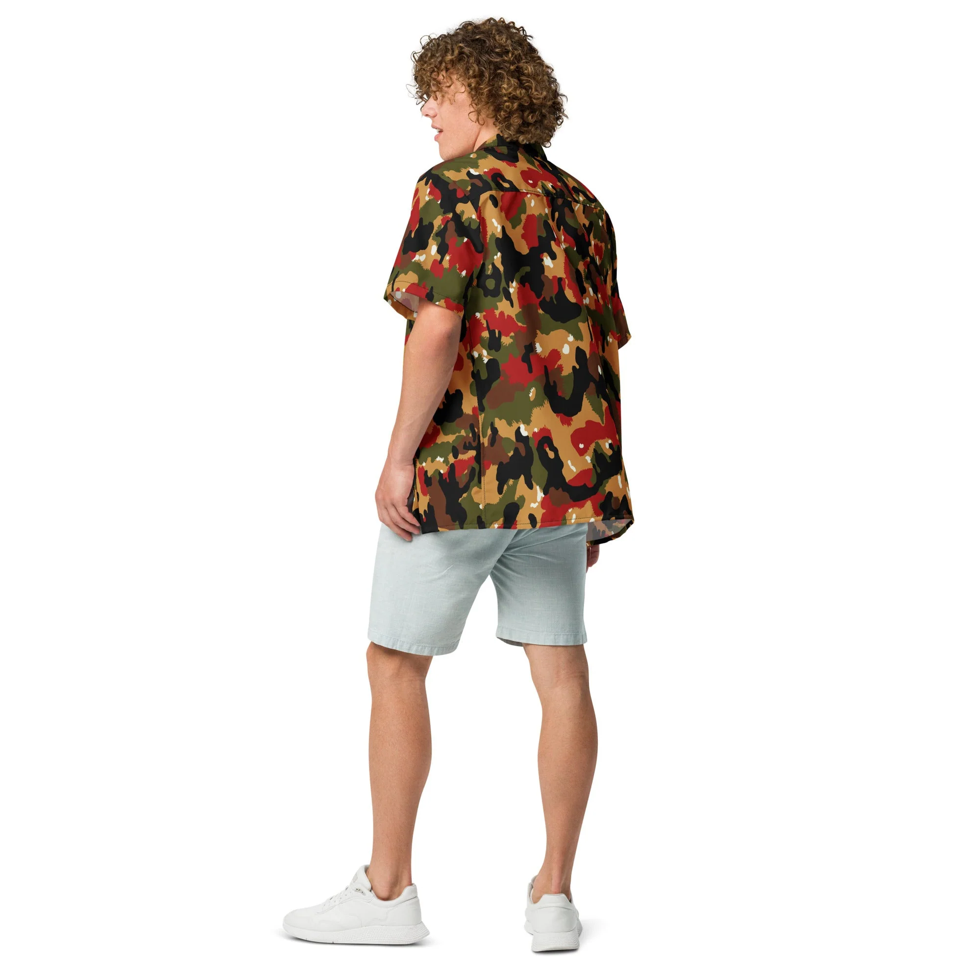 Swiss TAZ 83 Alpenflage CAMO Unisex Short-Sleeve Button Shirt - Image 7