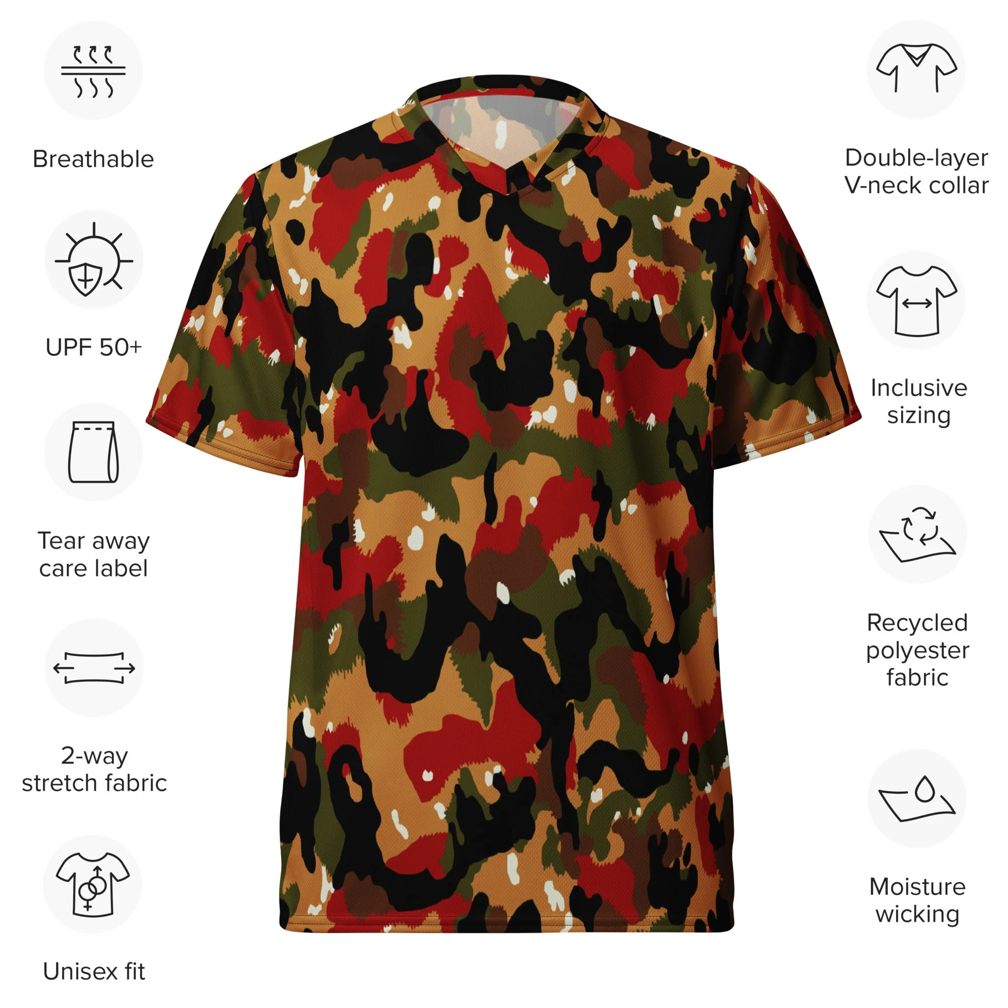 Swiss TAZ 83 Alpenflage CAMO Unisex Sports Jersey - Image 2