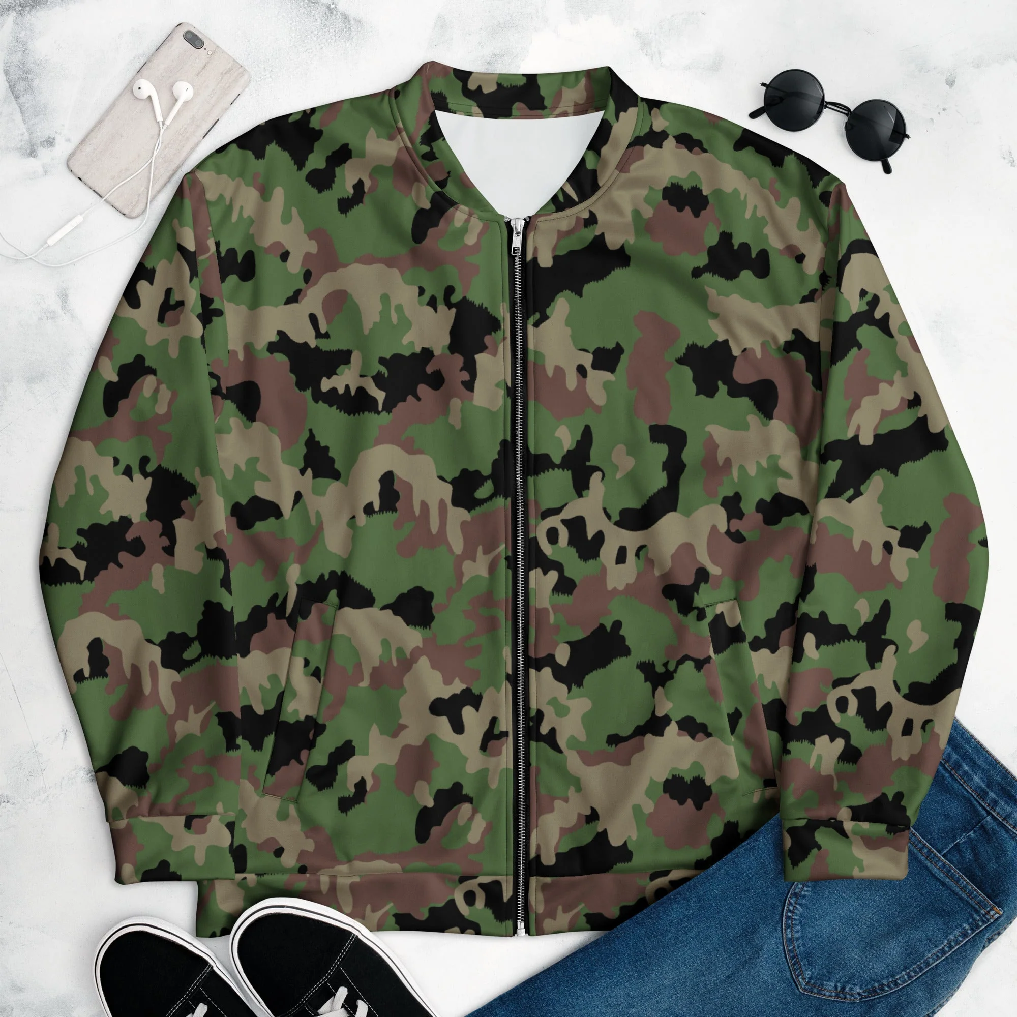 Swiss TAZ 90 CAMO Unisex Bomber Jacket - Image 2