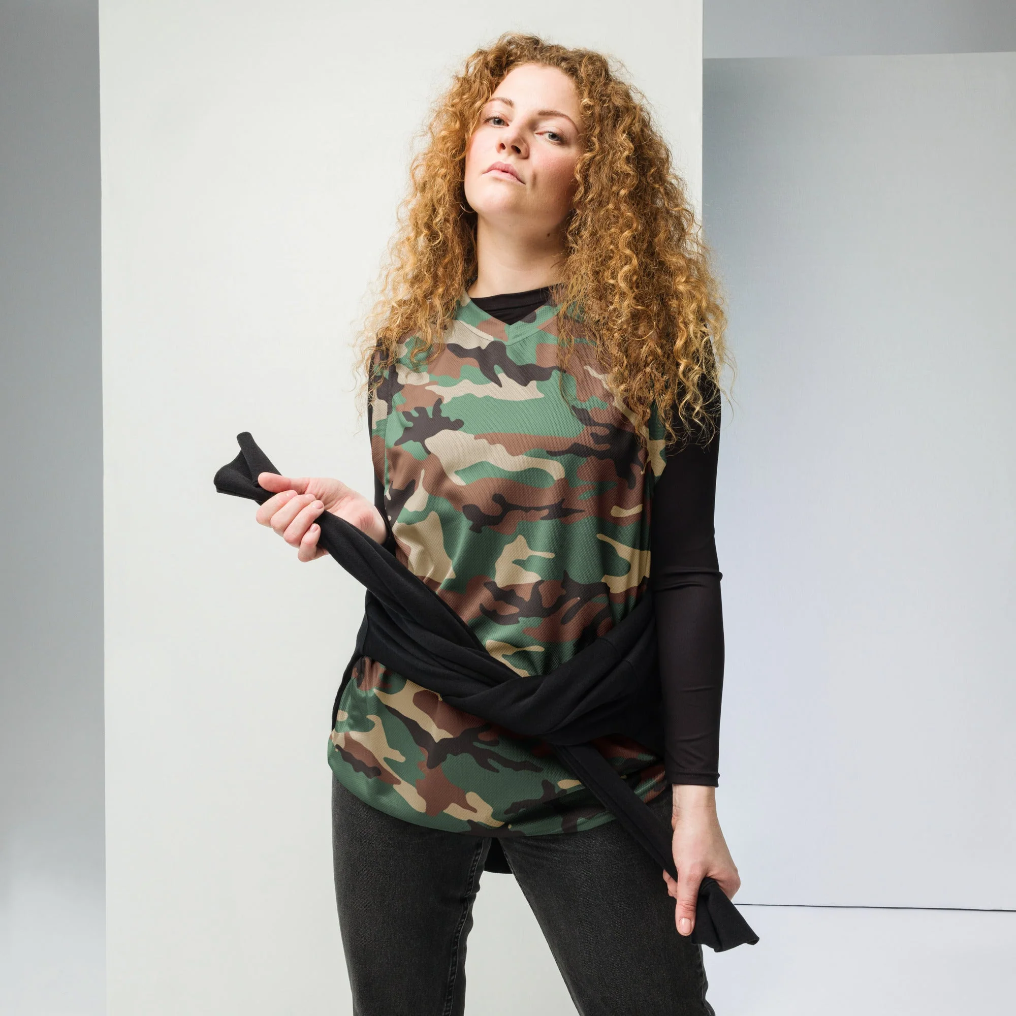 Syrian ERDL Leaf Woodland CAMO Unisex Basketball Jersey - Image 2