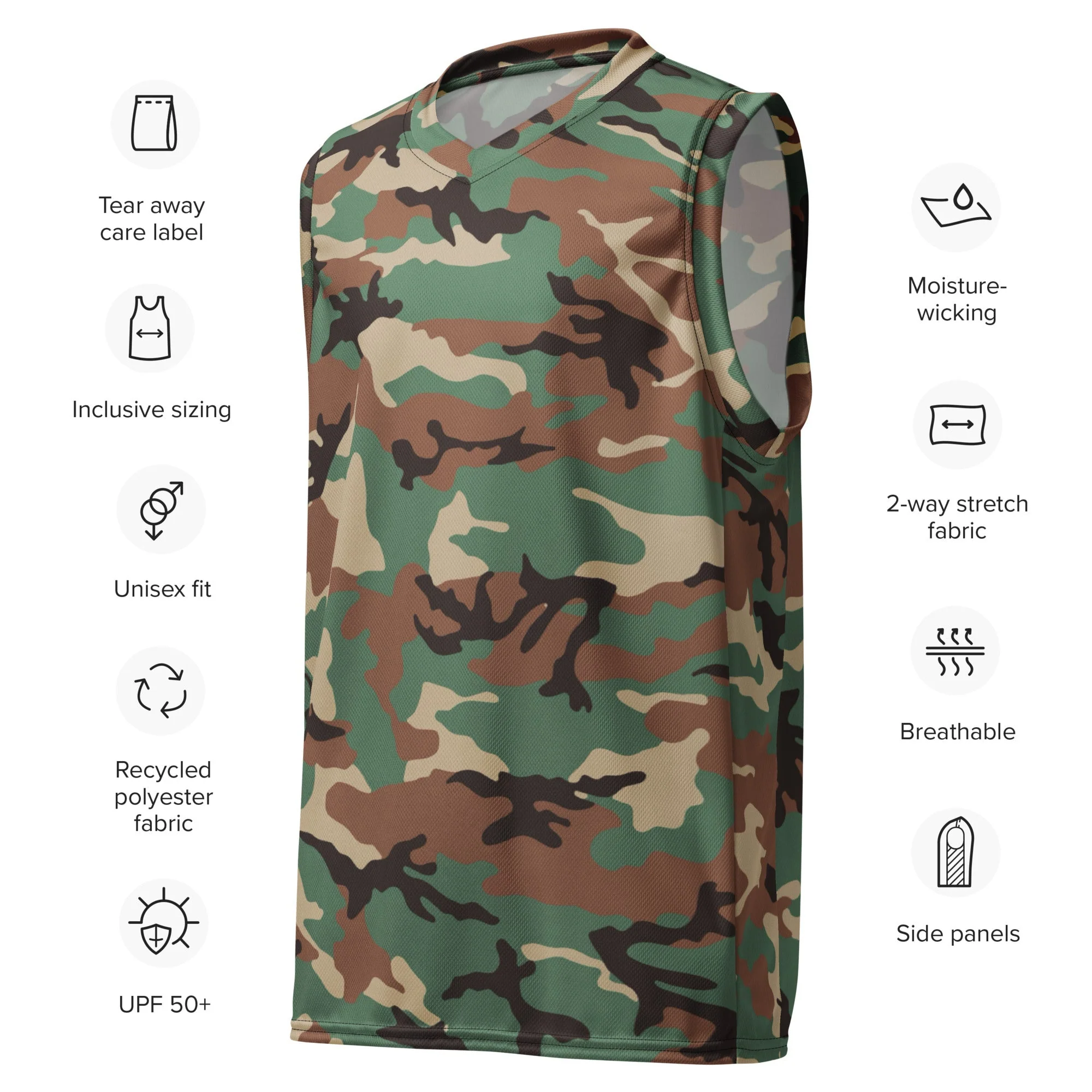 Syrian ERDL Leaf Woodland CAMO Unisex Basketball Jersey - Image 3