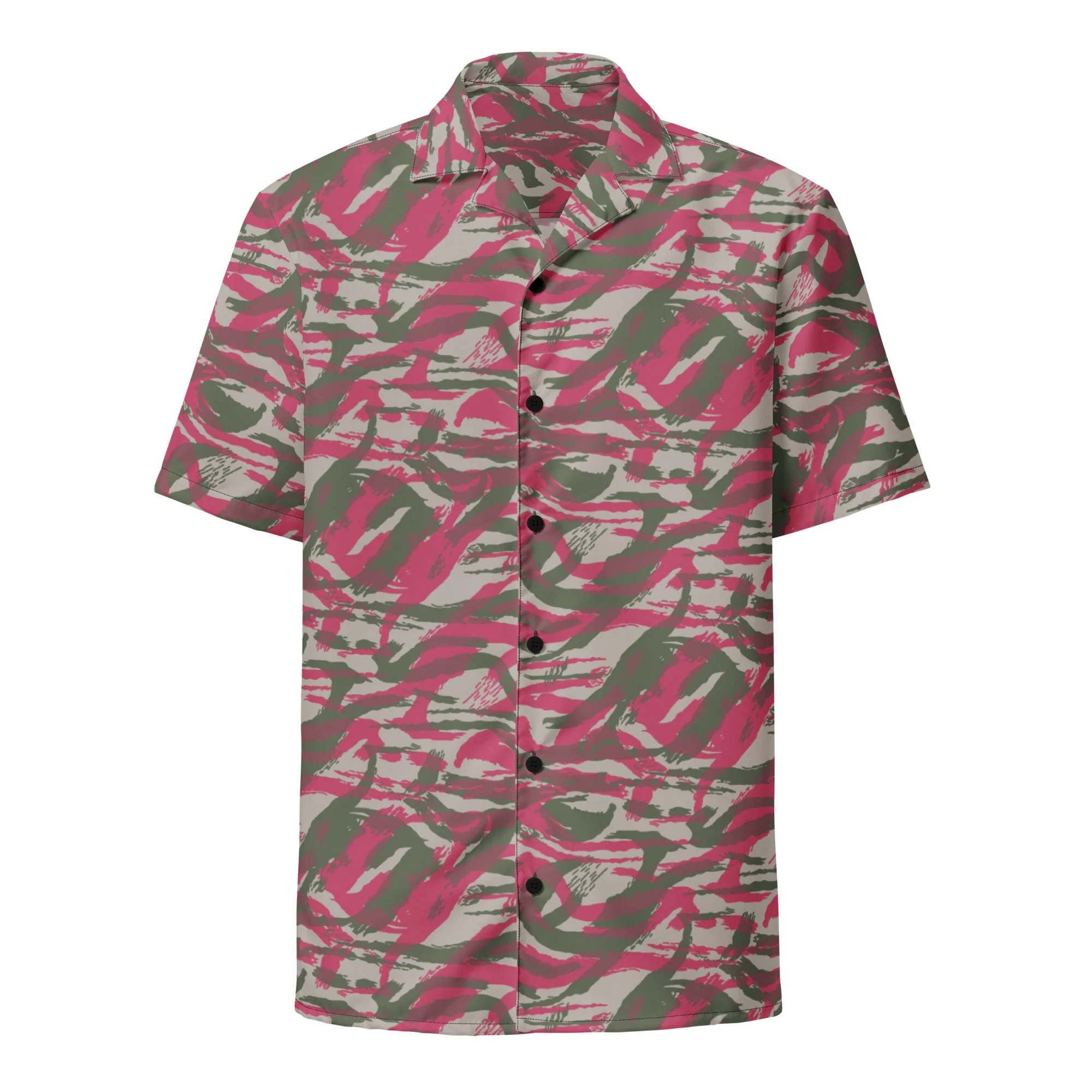 Syrian Lizard Red CAMO Unisex Short-Sleeve Button Shirt - Image 14