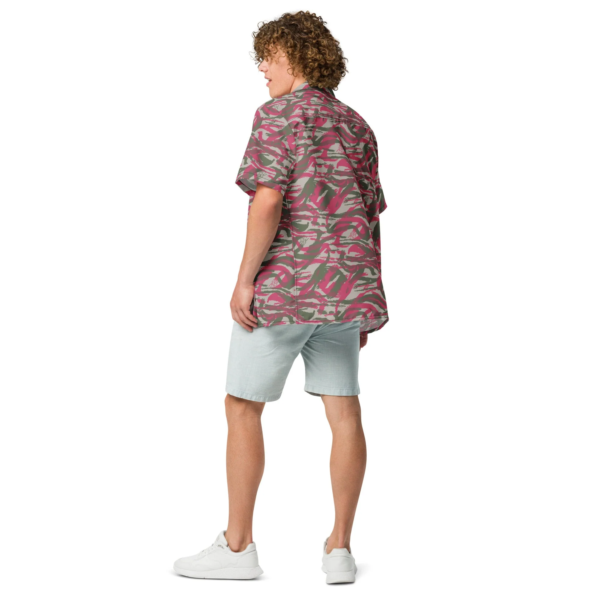Syrian Lizard Red CAMO Unisex Short-Sleeve Button Shirt - Image 15
