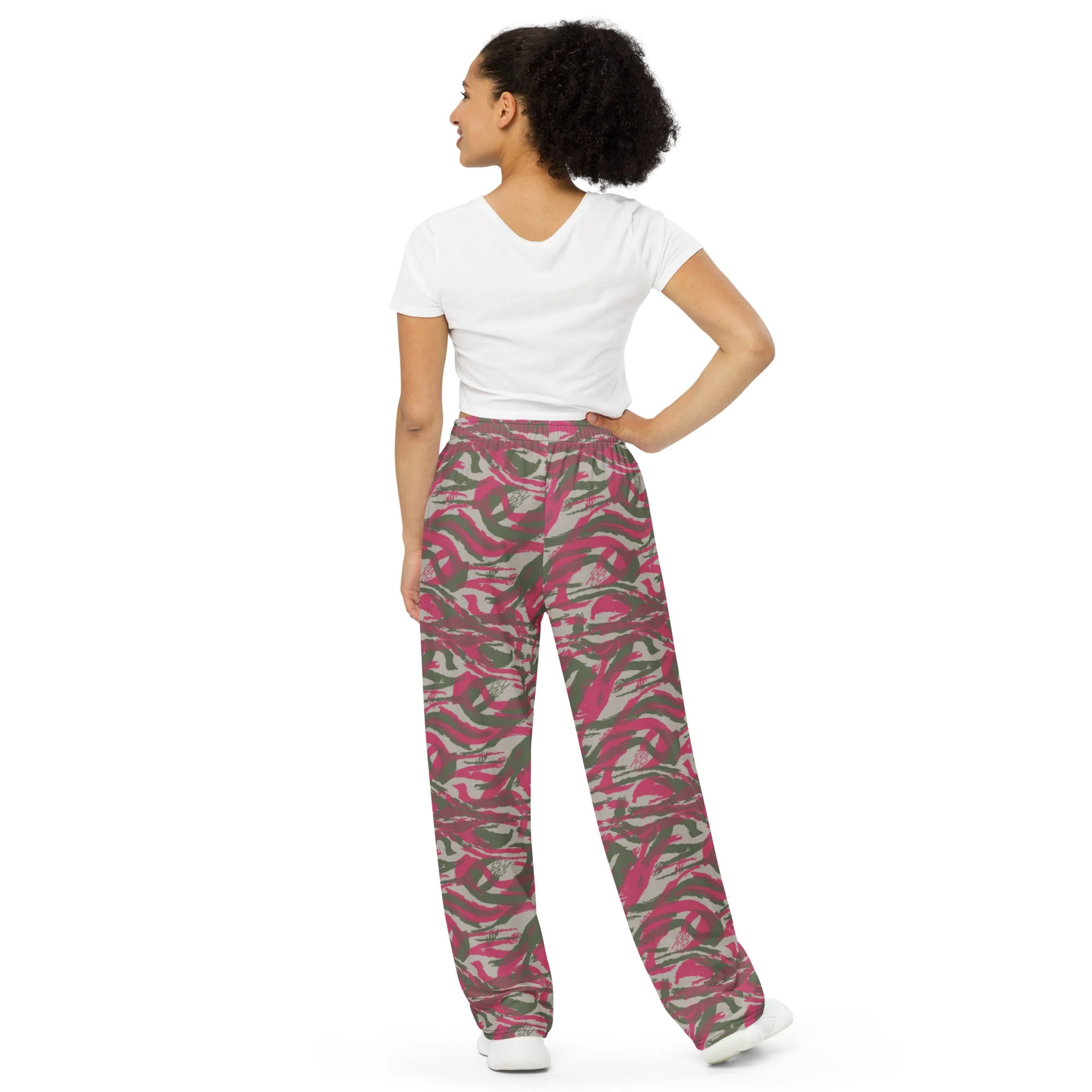 Syrian Lizard Red CAMO Unisex Wide-Leg Leisure Pants - Image 2