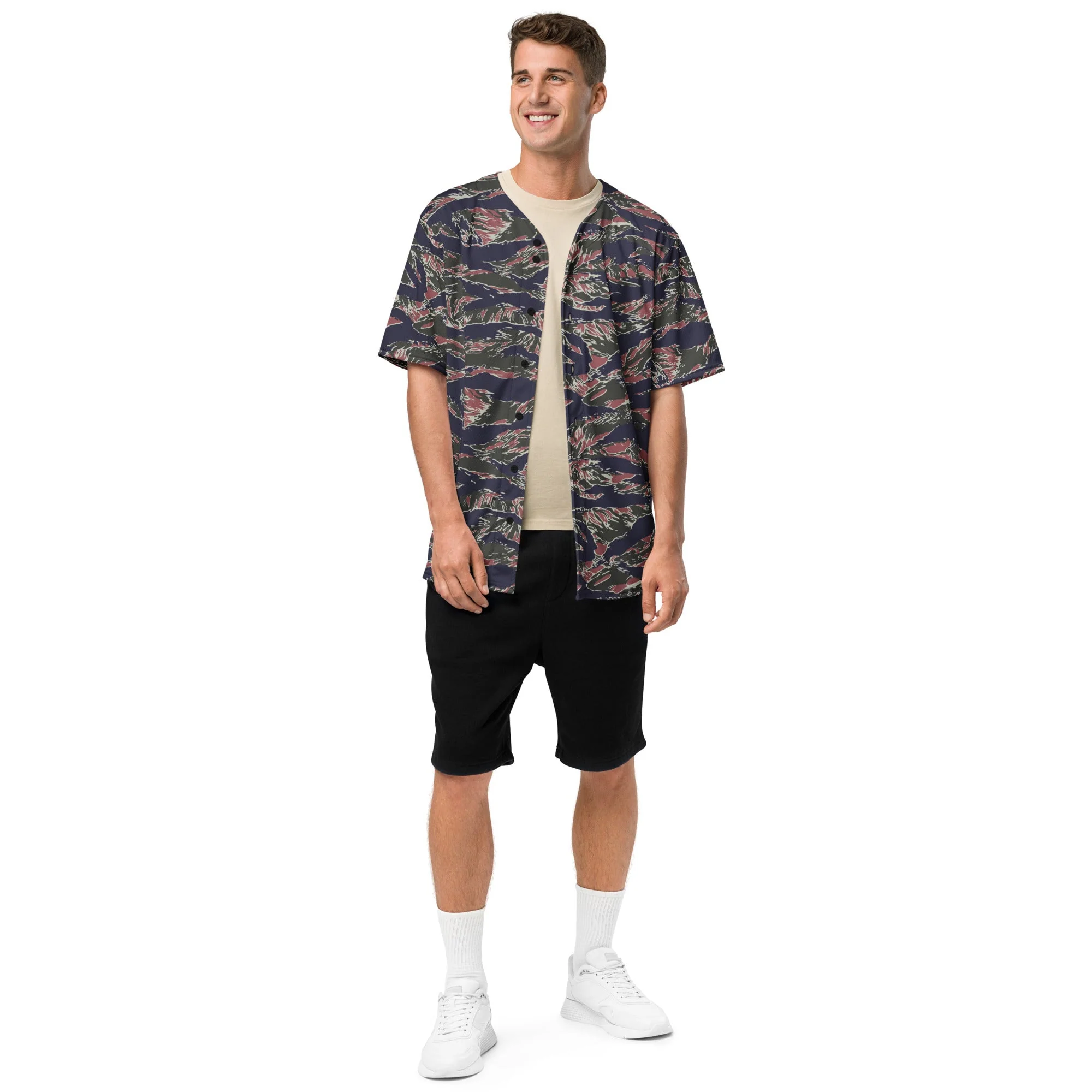 Thailand Tiger Stripe CAMO Unisex Baseball Jersey - Image 3