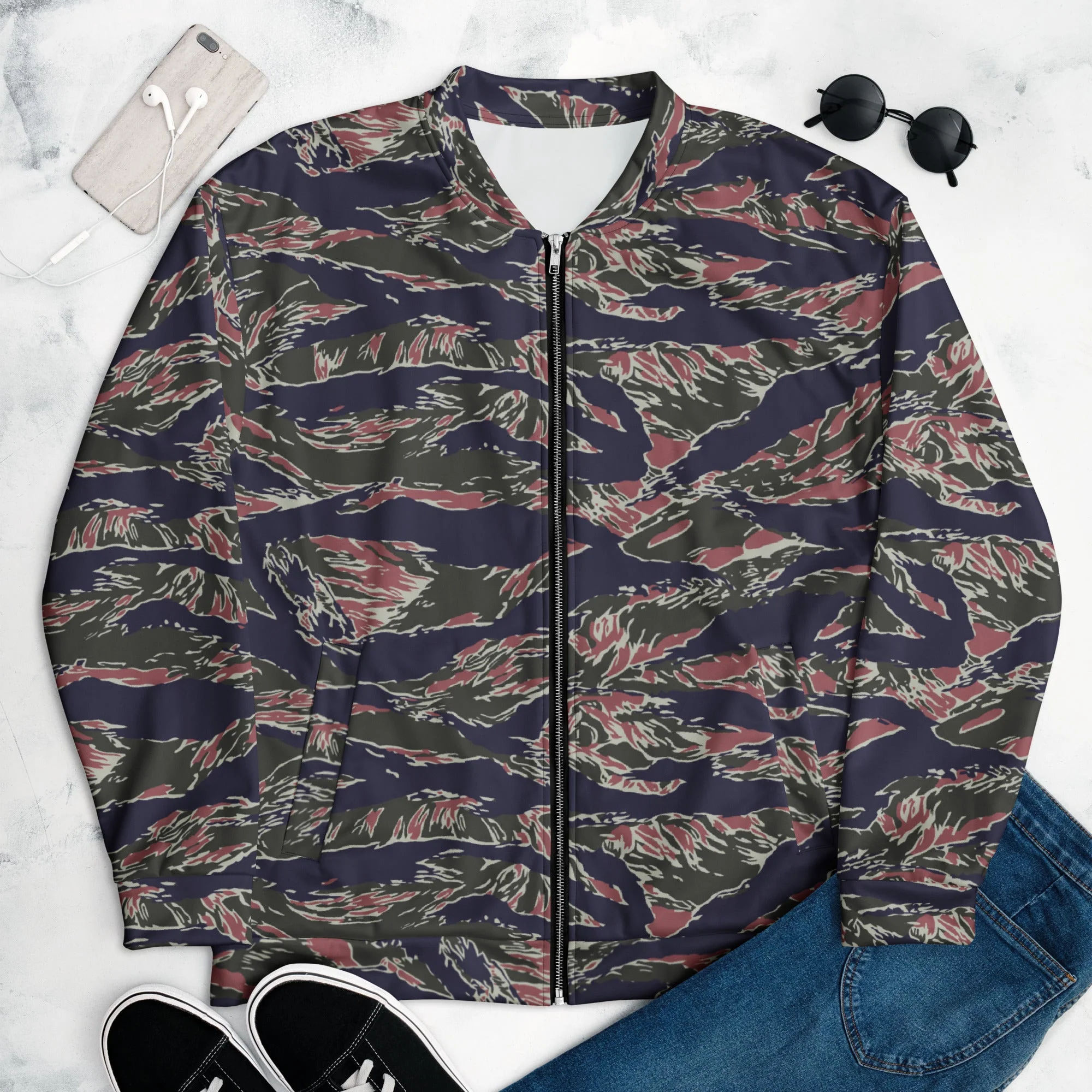 Thailand Tiger Stripe CAMO Unisex Bomber Jacket - Image 2