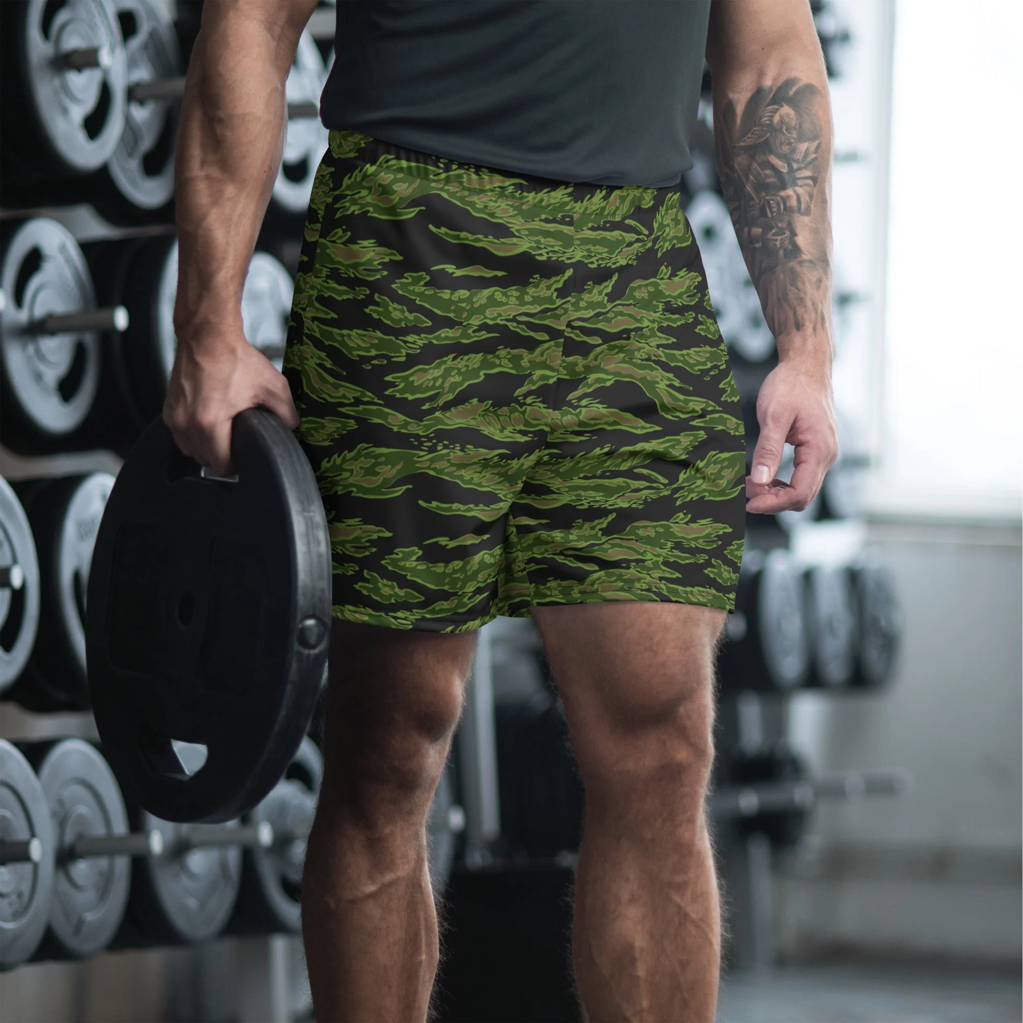 Canadian Tiger Stripe CAMO Unisex Athletic Long Shorts