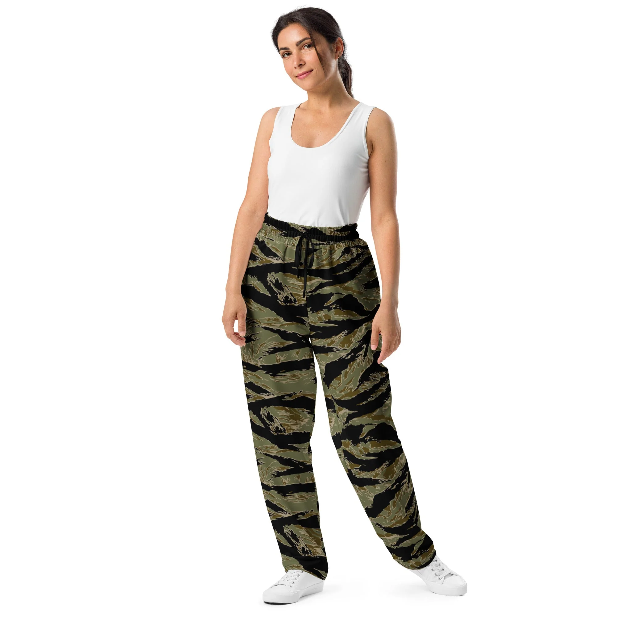 American Tiger Stripe Special Forces Advisor Sparse CAMO Unisex Wide-Leg Joggers - Image 11