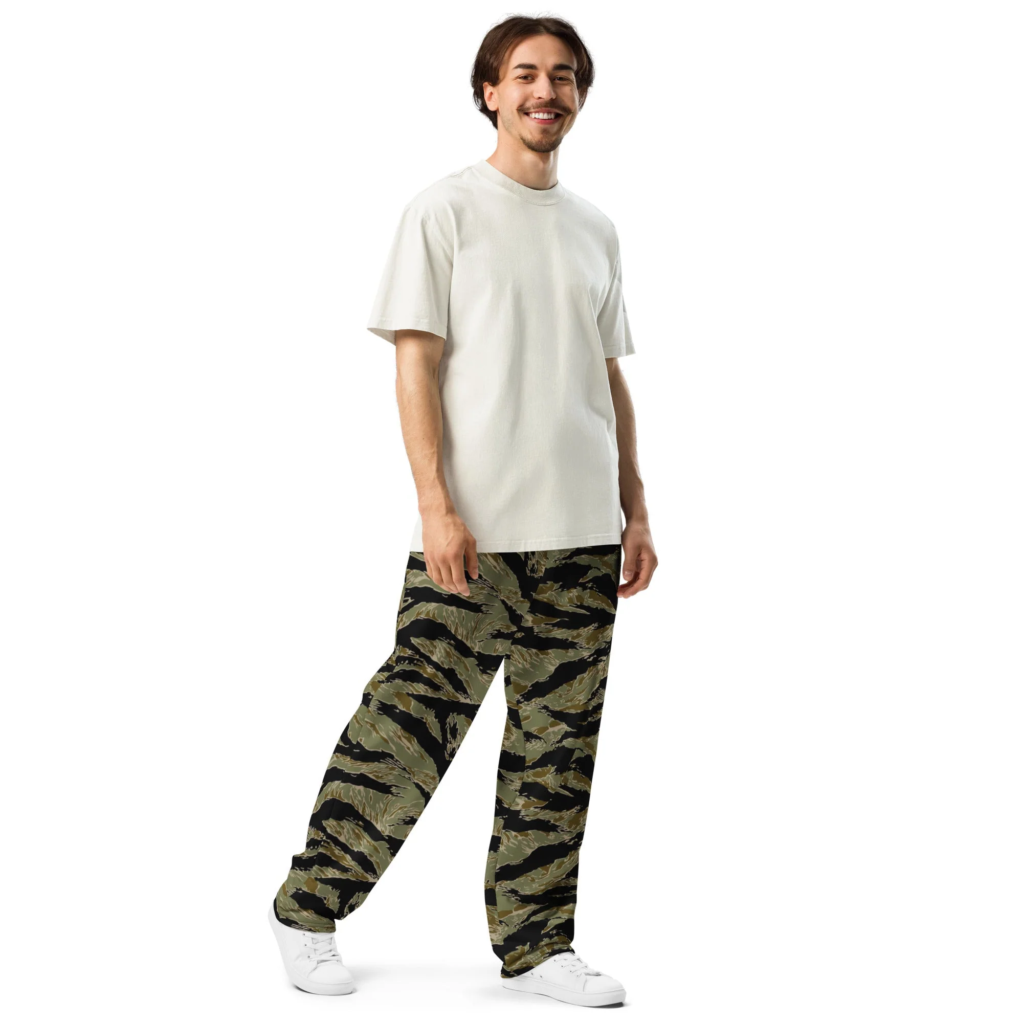 American Tiger Stripe Special Forces Advisor Sparse CAMO Unisex Wide-Leg Joggers - Image 4