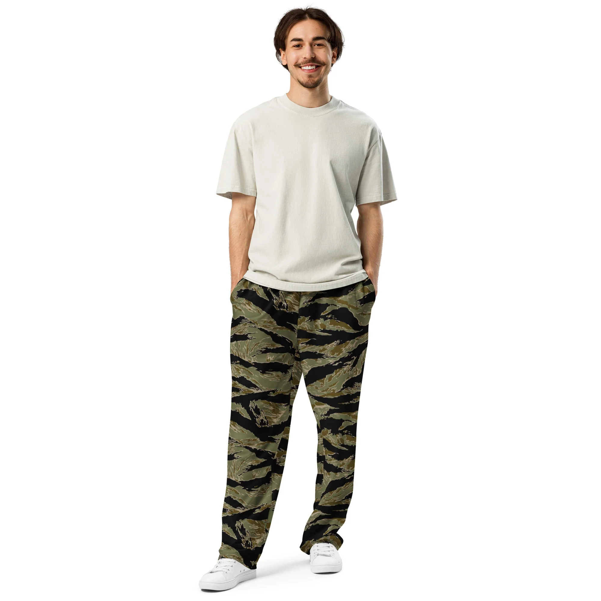 American Tiger Stripe Special Forces Advisor Sparse CAMO Unisex Wide-Leg Joggers - Image 8