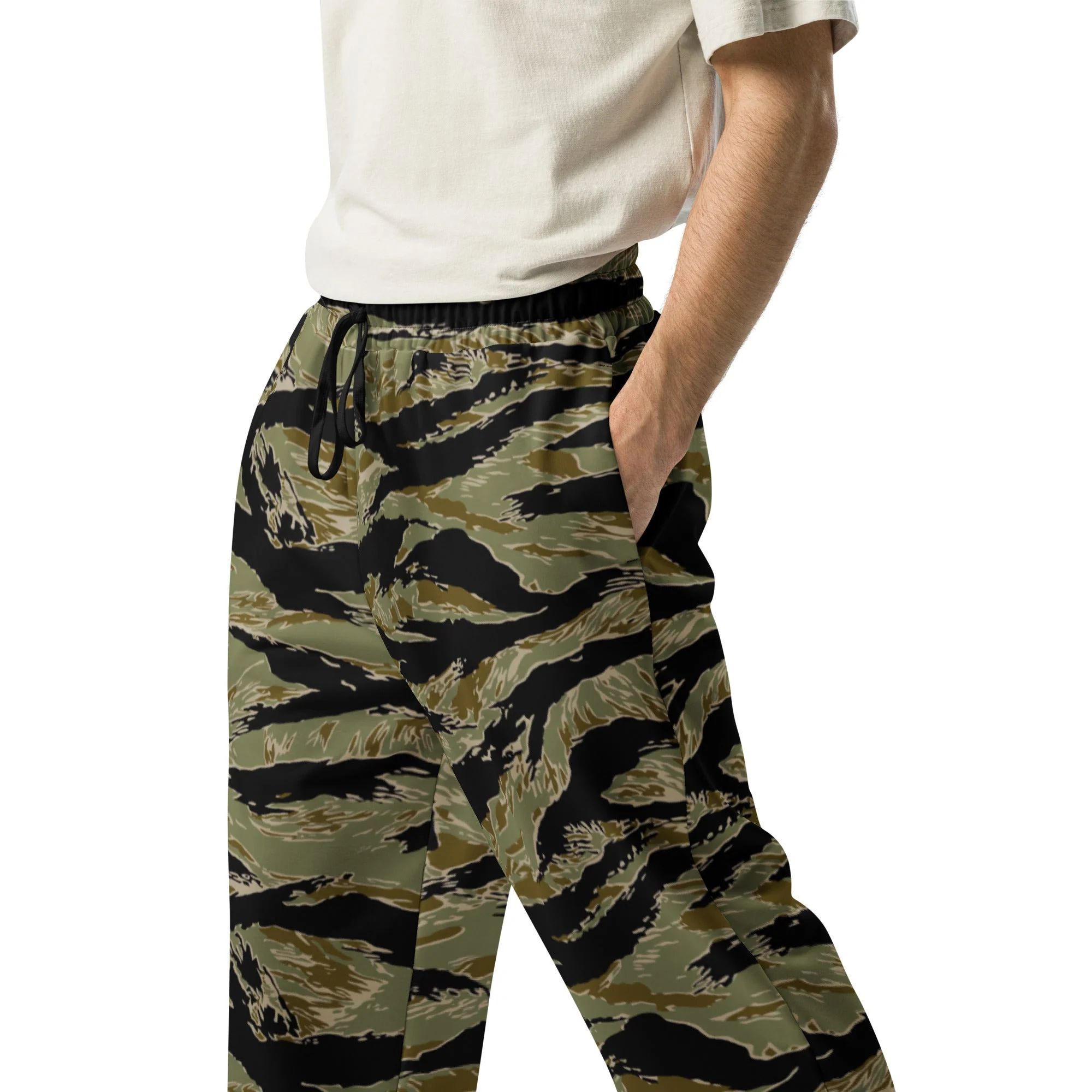 American Tiger Stripe Special Forces Advisor Sparse CAMO Unisex Wide-Leg Joggers - Image 9