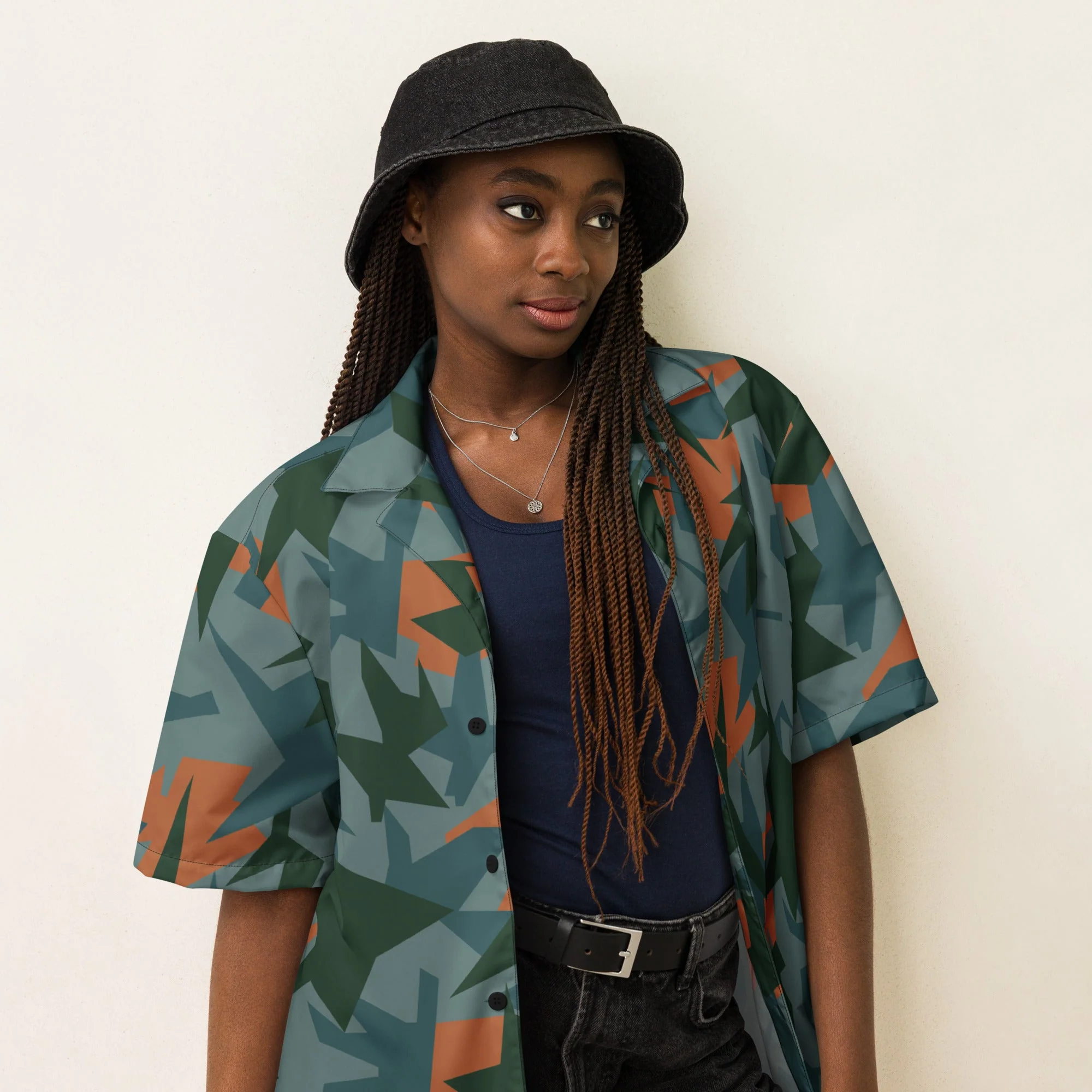 Titanfall Splinter Contrast CAMO Unisex Short-Sleeve Button Shirt - Image 16
