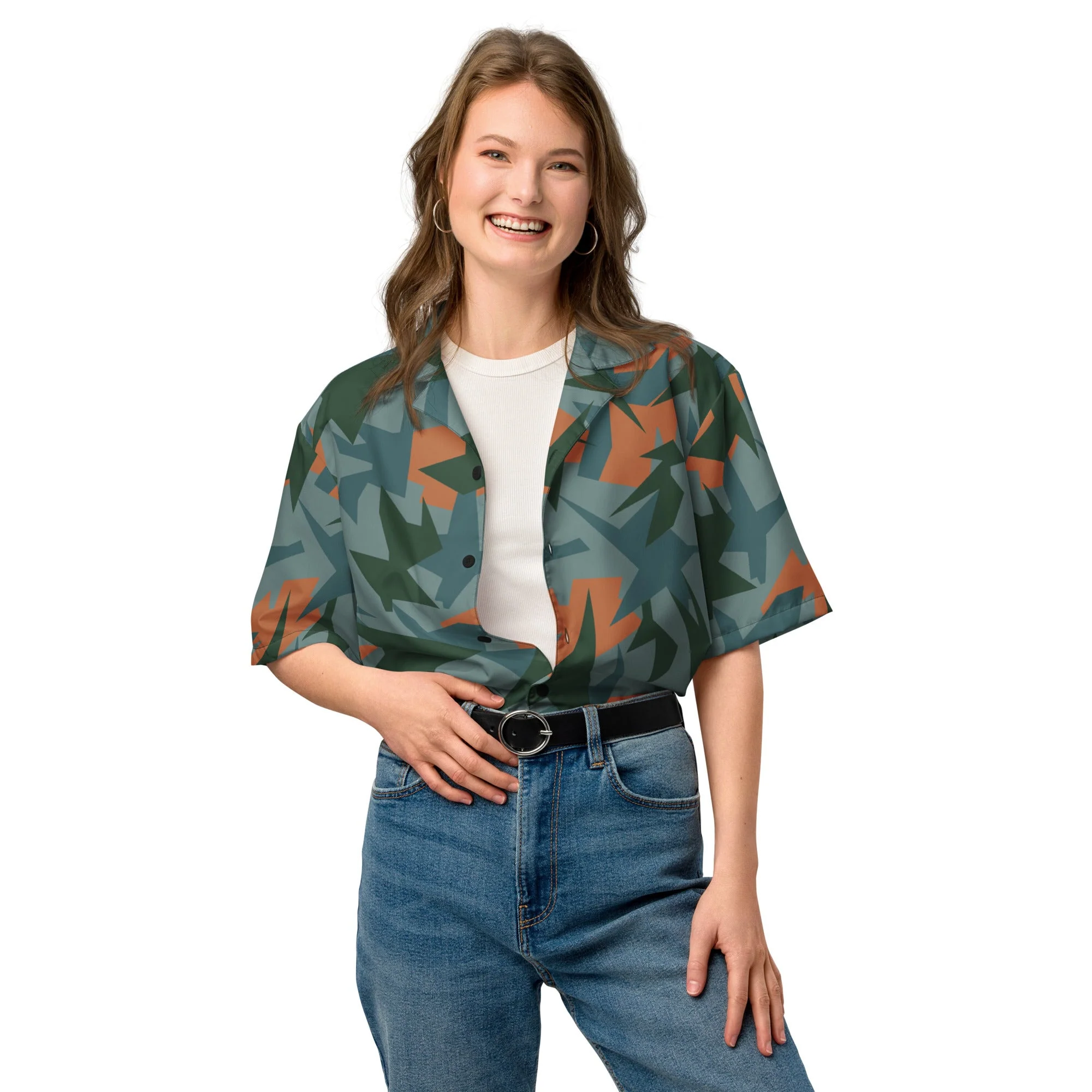 Titanfall Splinter Contrast CAMO Unisex Short-Sleeve Button Shirt - Image 18