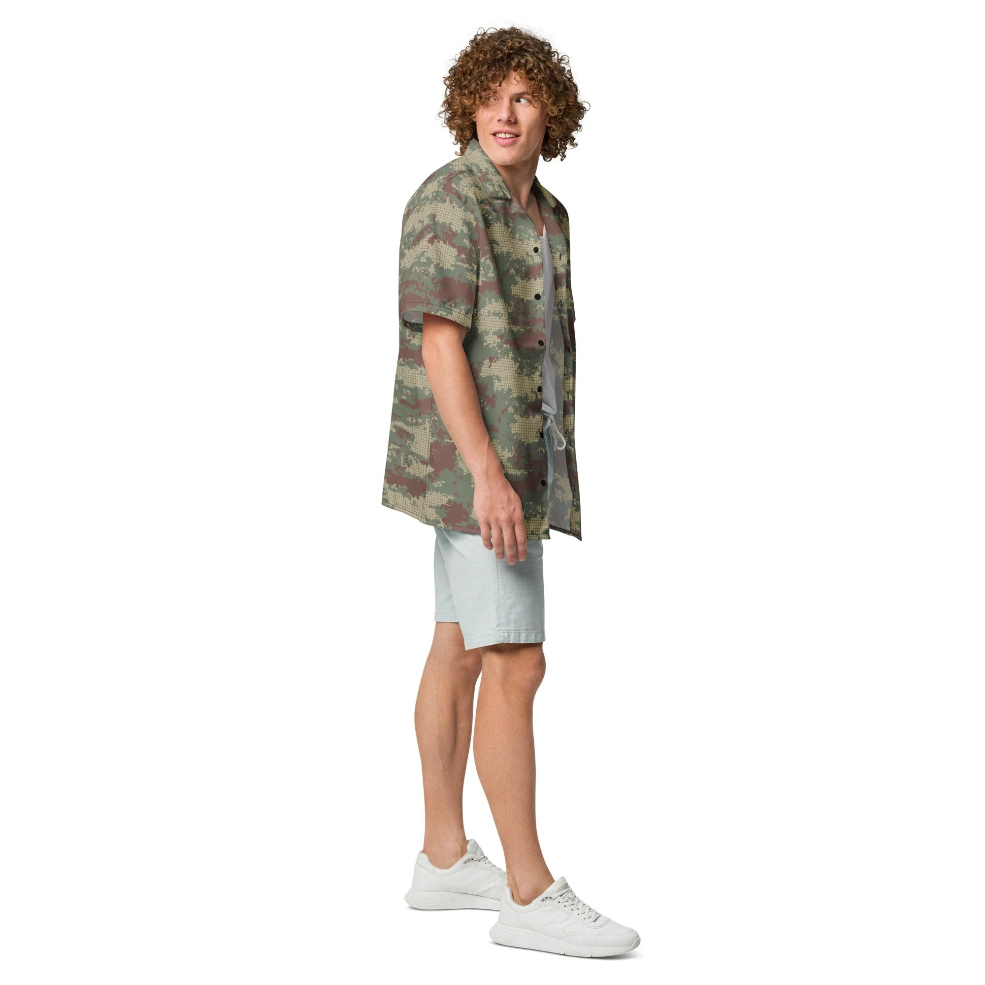 Turkish Multi-terrain CAMO Unisex Short-Sleeve Button Shirt - Image 6