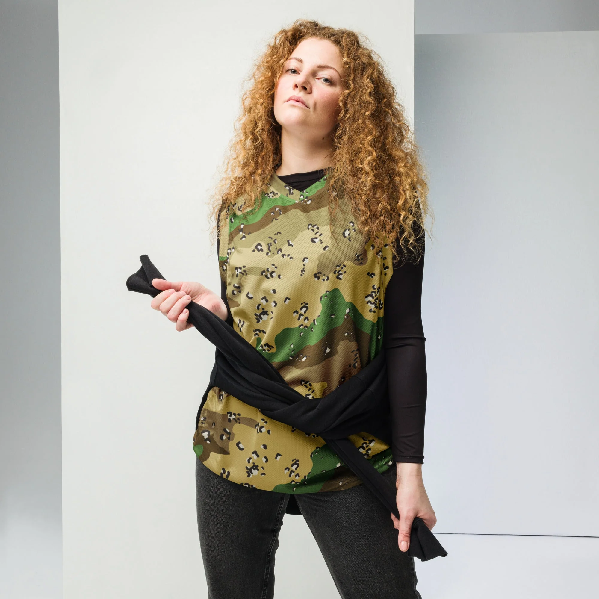 Turkmenistan Chocolate Chip CAMO Unisex Basketball Jersey - Image 2