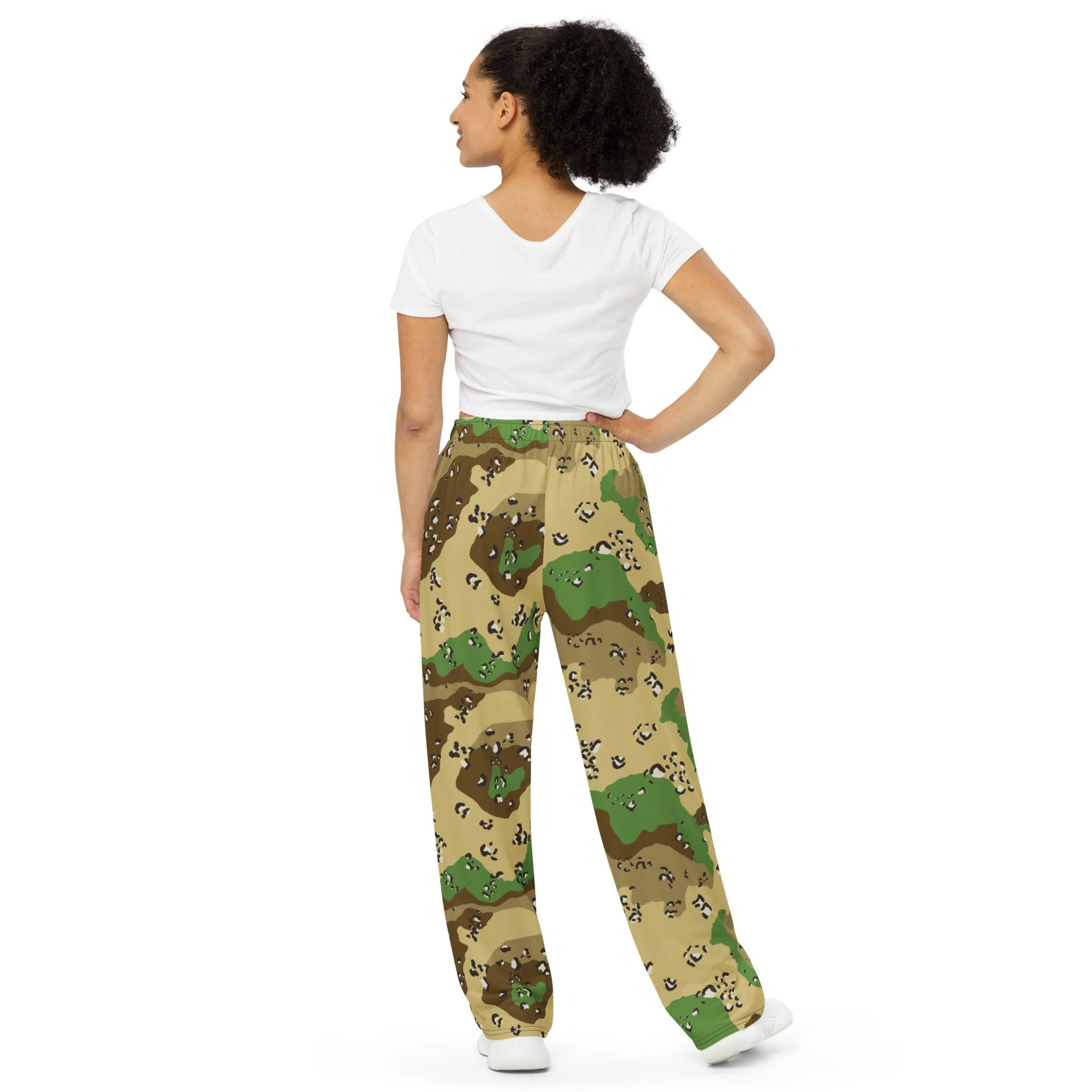 Turkmenistan Chocolate Chip CAMO Unisex Wide-Leg Leisure Pants - Image 2