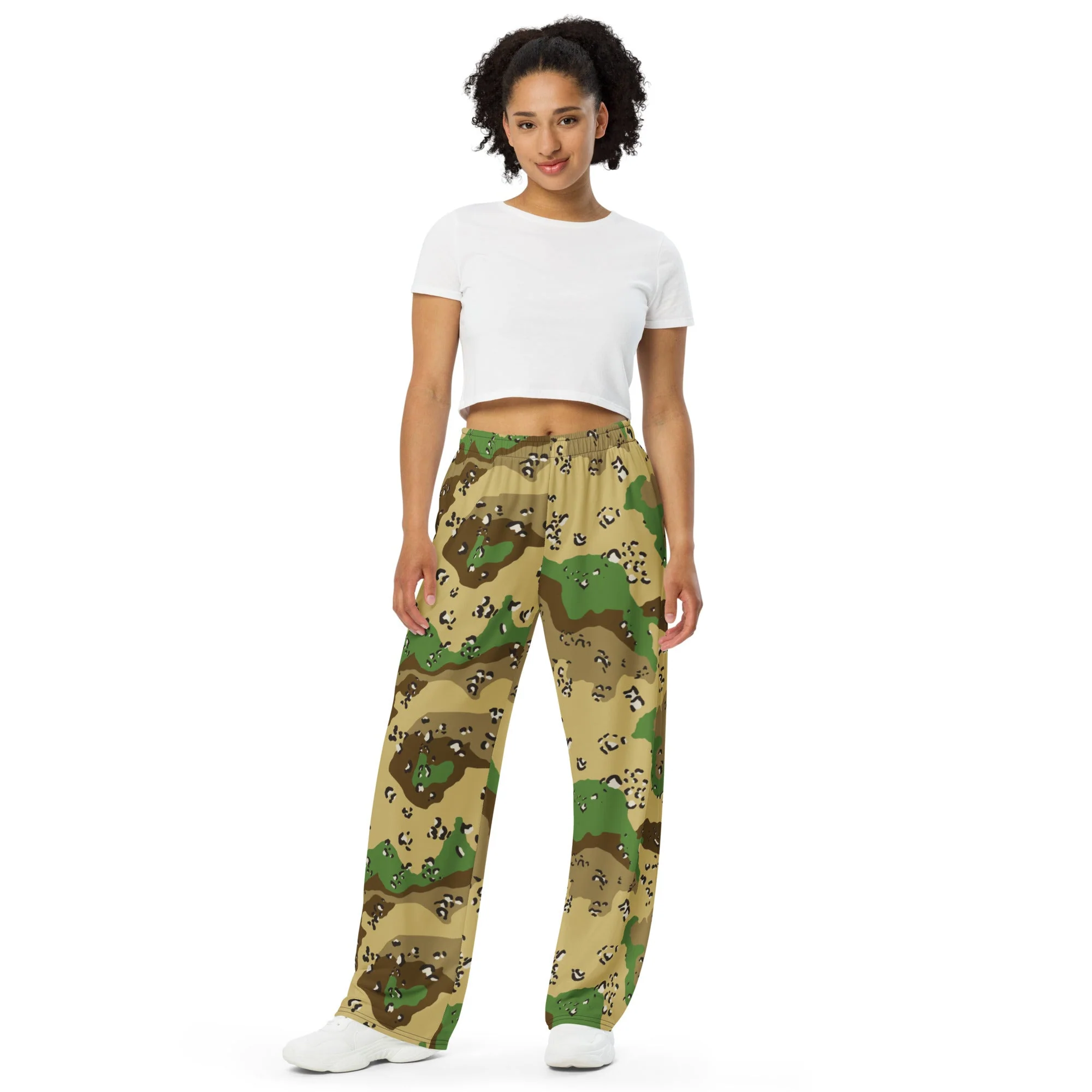 Turkmenistan Chocolate Chip CAMO Unisex Wide-Leg Leisure Pants - Image 6