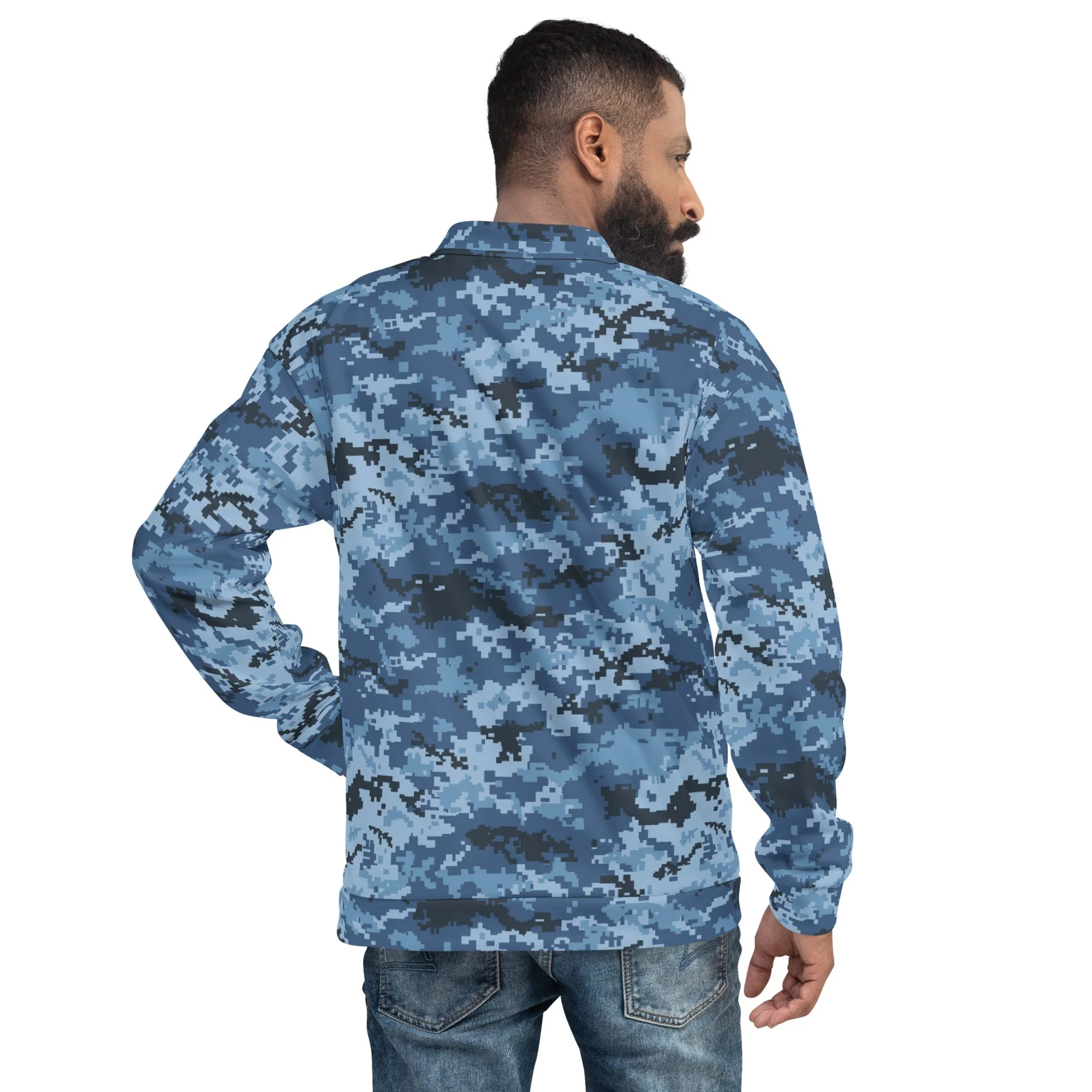 Ukrainian MM14 Navy CAMO Unisex Bomber Jacket - Image 2