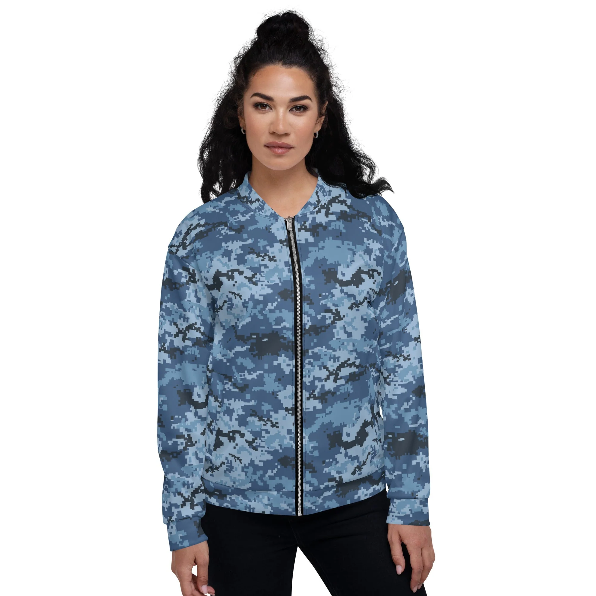 Ukrainian MM14 Navy CAMO Unisex Bomber Jacket - Image 5