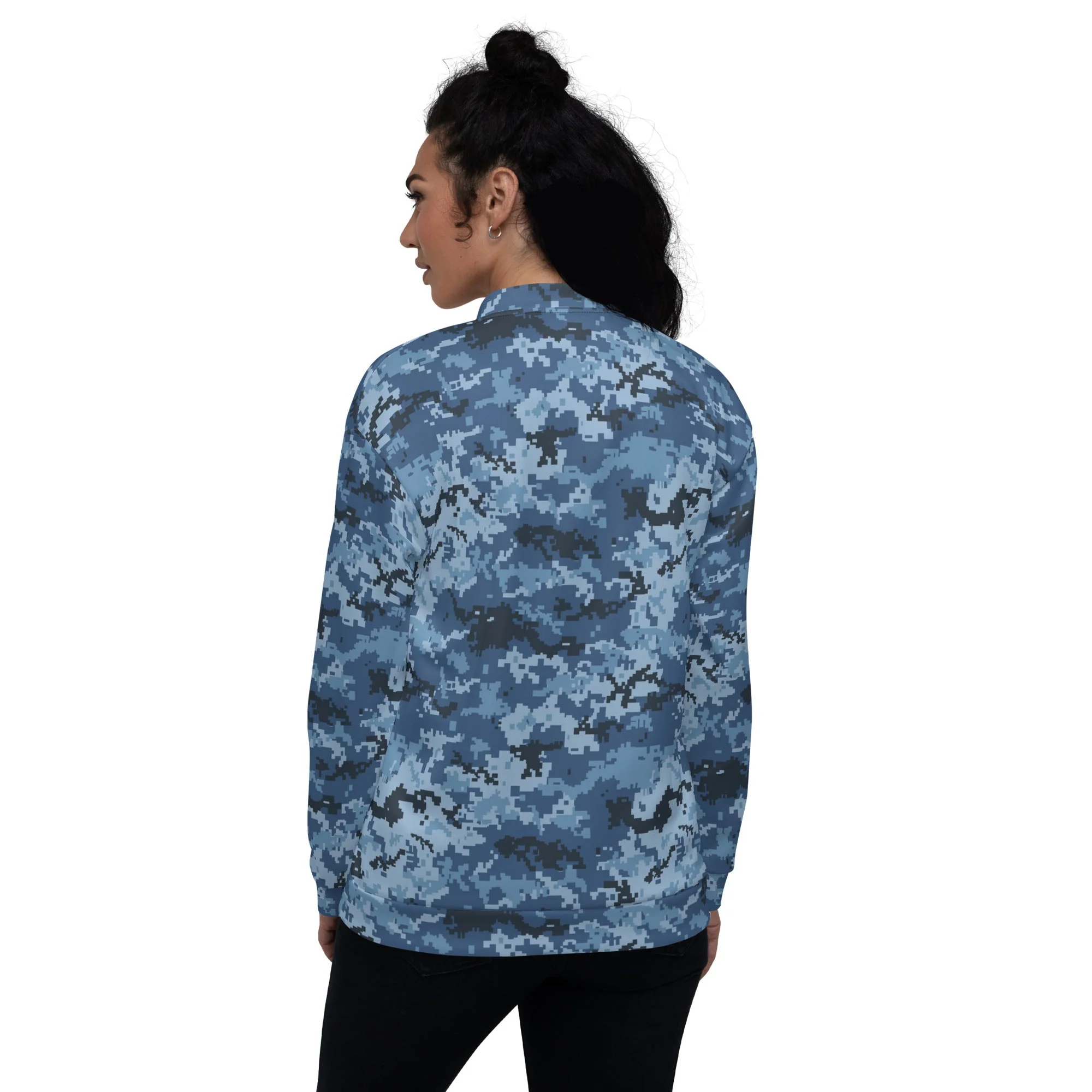 Ukrainian MM14 Navy CAMO Unisex Bomber Jacket - Image 6