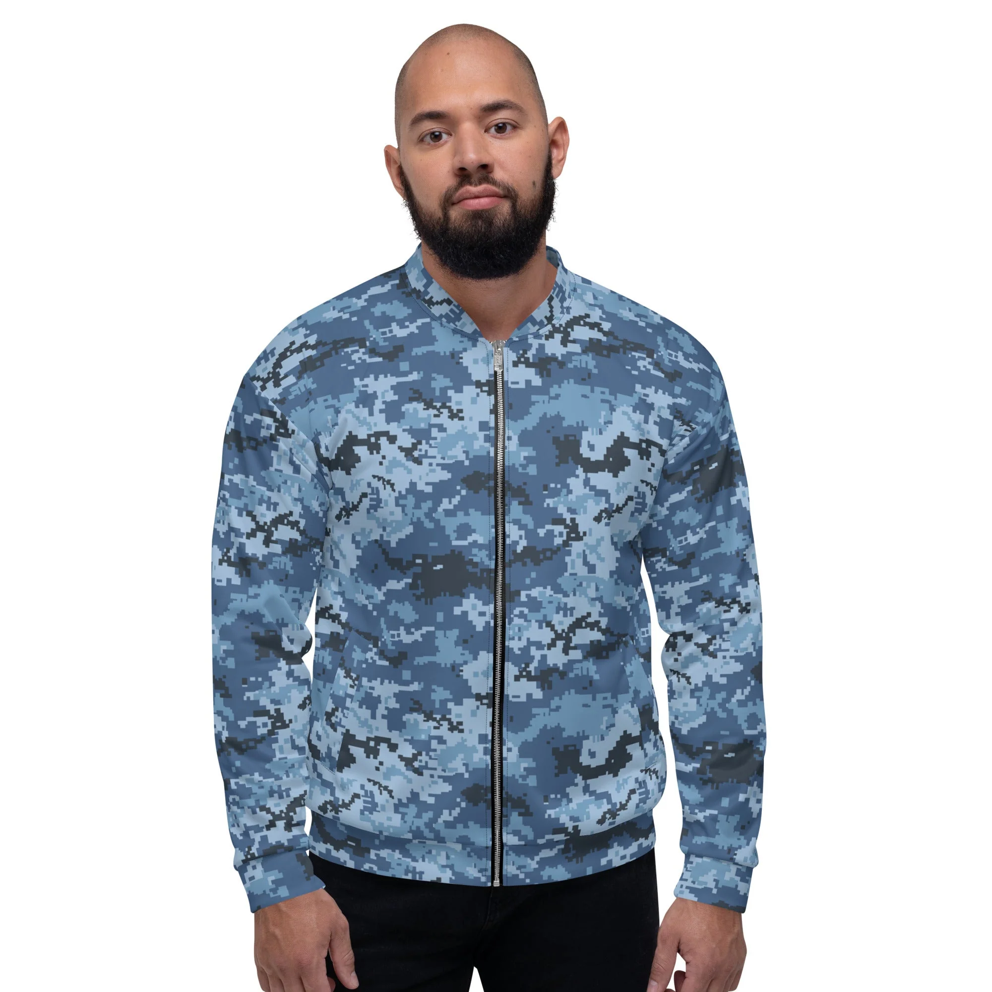 Ukrainian MM14 Navy CAMO Unisex Bomber Jacket - Image 7