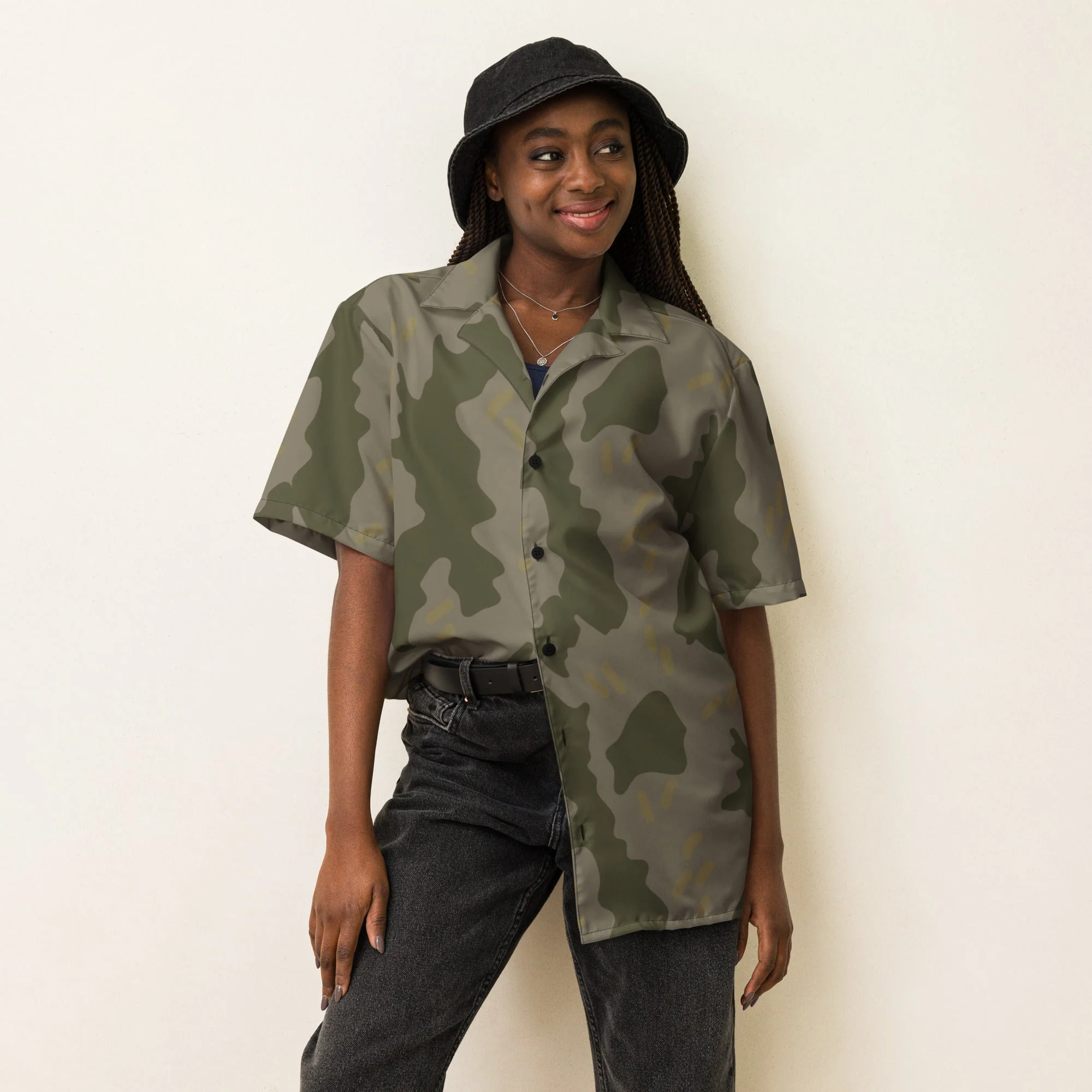 Warhammer 40k Imperial Guard Moebian 6th Regiment CAMO Unisex Short-Sleeve Button Shirt - Image 13