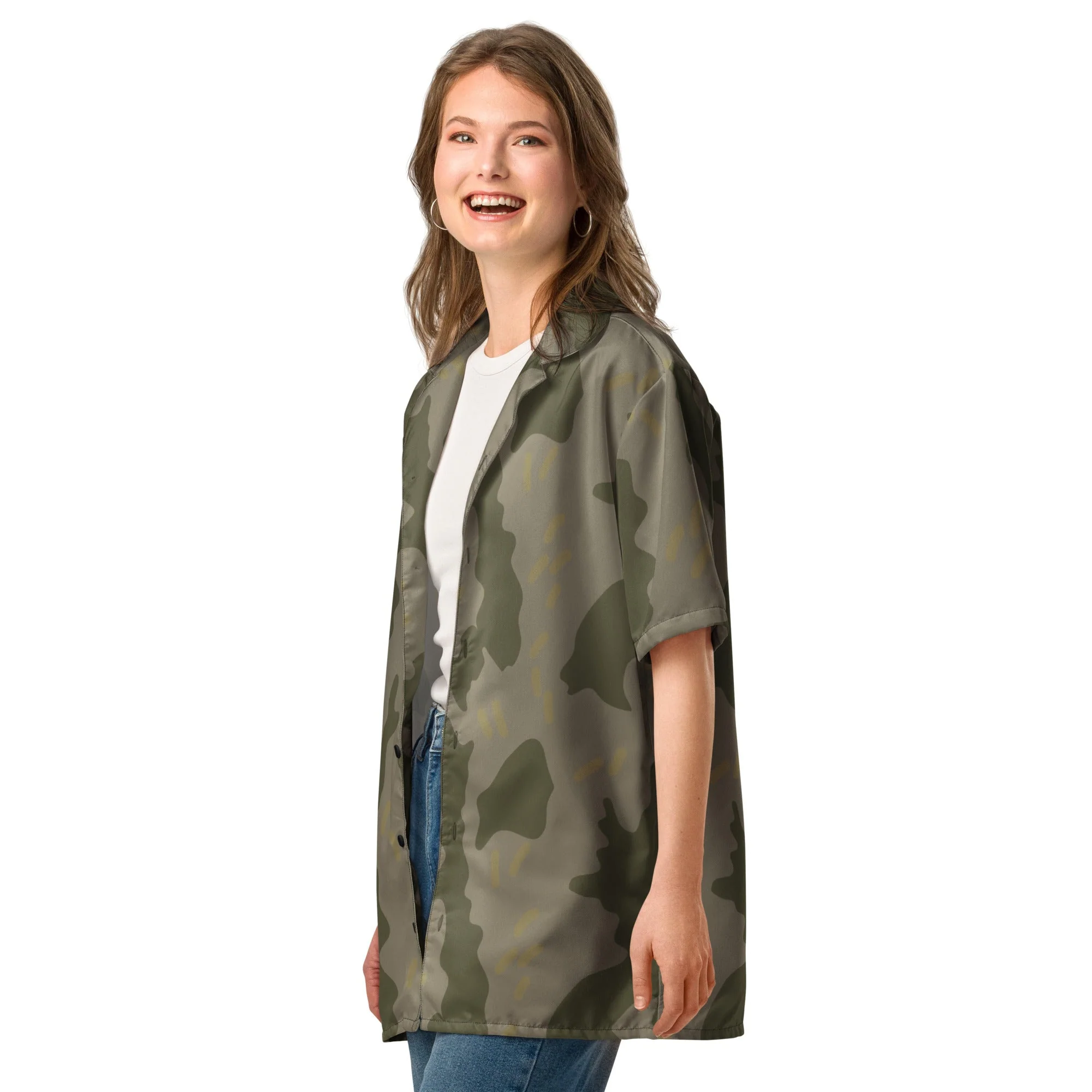 Warhammer 40k Imperial Guard Moebian 6th Regiment CAMO Unisex Short-Sleeve Button Shirt - Image 6