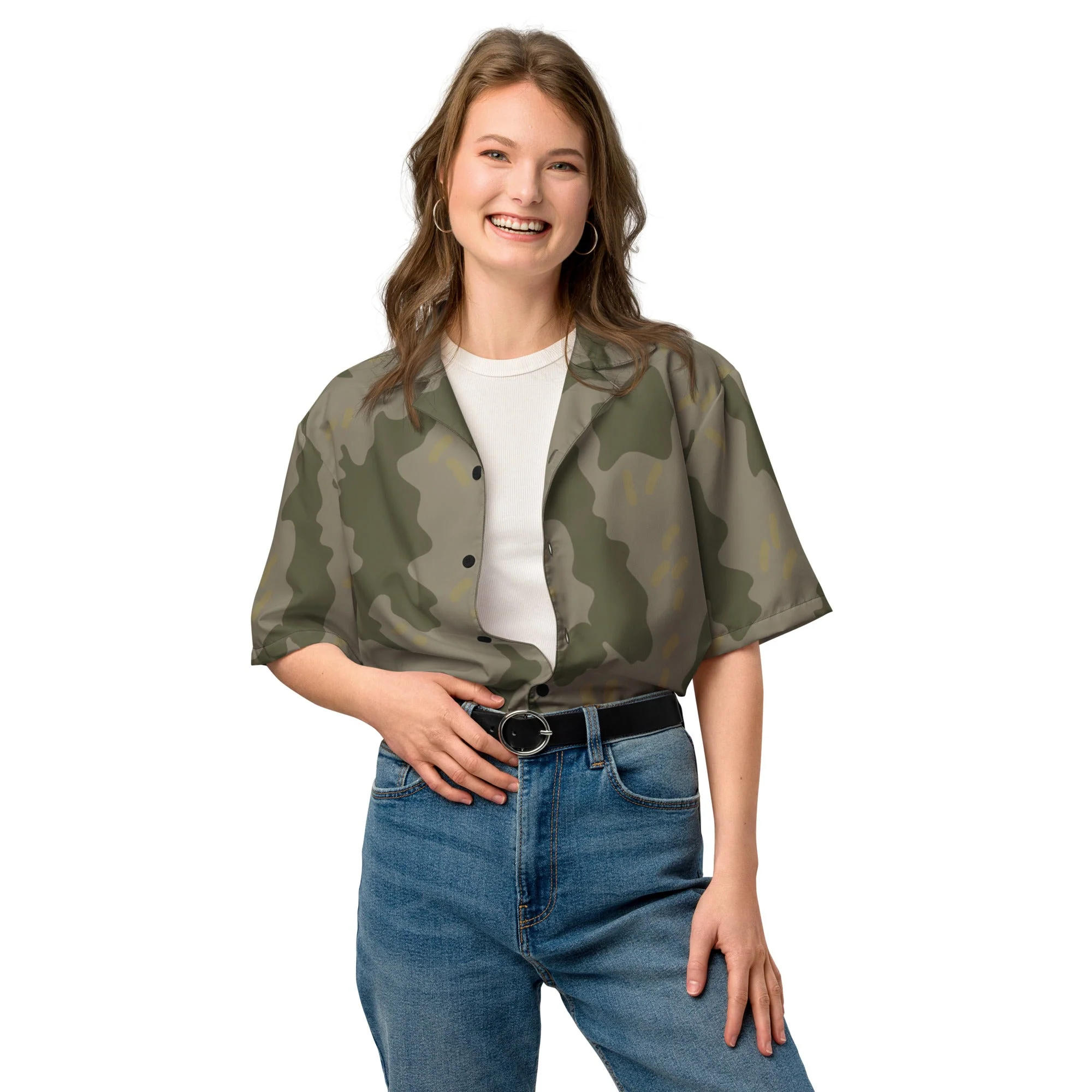 Warhammer 40k Imperial Guard Moebian 6th Regiment CAMO Unisex Short-Sleeve Button Shirt - Image 7